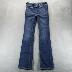 American Eagle Jeans Womens 4 Long Blue Kick Boot Bootcut Low Rise Stretch